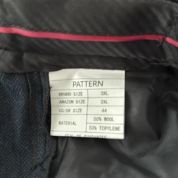 Men's Tweed Herringbone Wedding Suit Prom Tuxedo  3 Piece Peak Lapel Size 44R - Picture 11 of 12